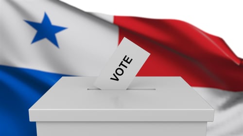 Panama Flag Election Voting Ballot Box Animation