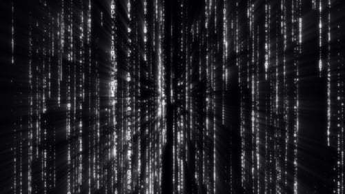 Futuristic Binary Code Digital Rain Background Animation