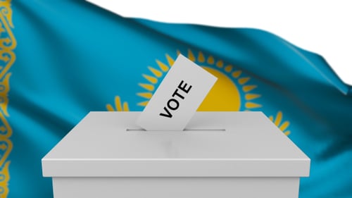 Kazakhstan Election Ballot Box Voting Animation