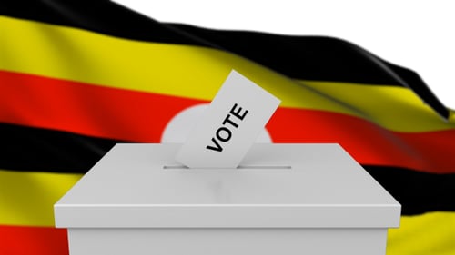 Ballot Box with Uganda Flag