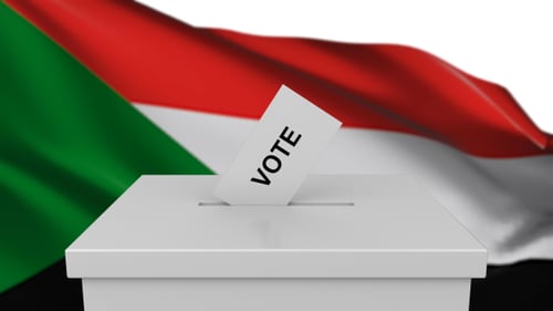 Ballot Box with Sudan Flag