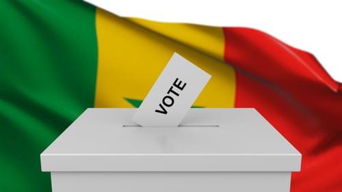 Ballot Box with Senegal Flag