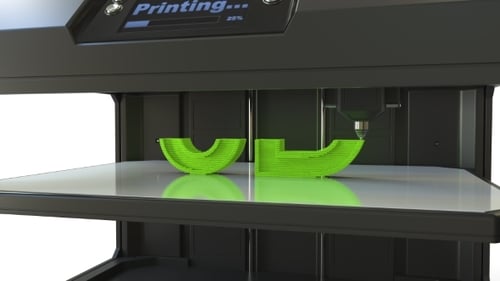 Printing Green Volumetric Letters with a 3D Printer