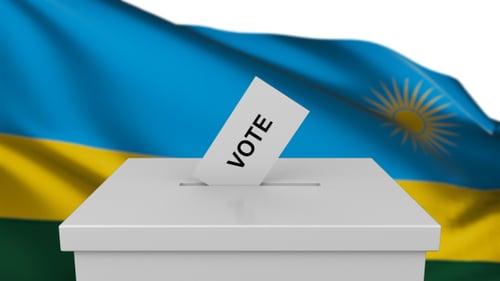 Ballot Box with Rwanda Flag