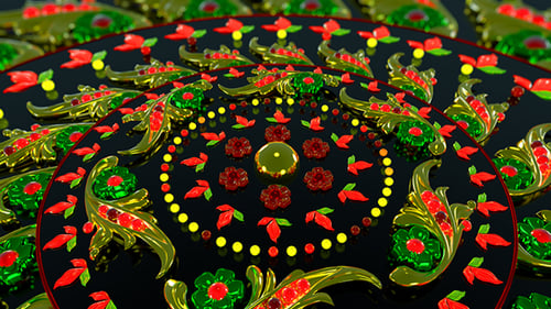 Elegant Golden Ornate Pattern Looping Background Animation