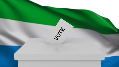 Ballot Box with Sierra Leone Flag