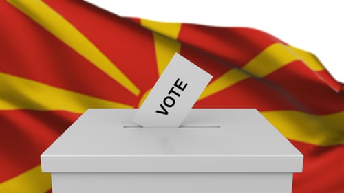 Ballot Box with Macedonia Flag