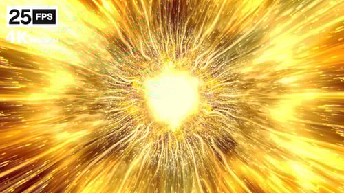 Pulsating Abstract Golden Energy Light Rays
