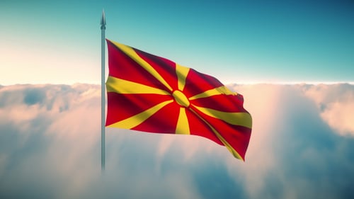 Macedonia Flag on the Clouds
