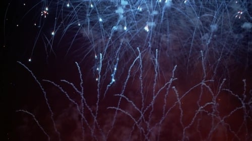 Spectacular Fireworks Exploding at Night