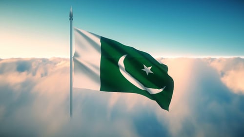 Pakistan Flag on the Clouds