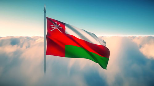 Oman Flag on the Clouds
