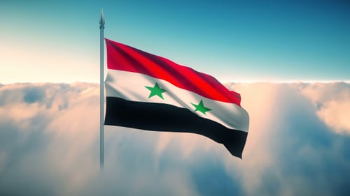 Syria Flag on the Clouds