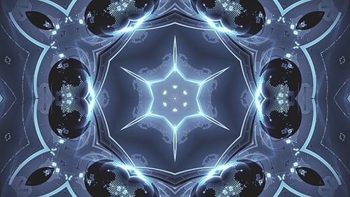 Futuristic Glowing Kaleidoscope Geometric Pattern Background