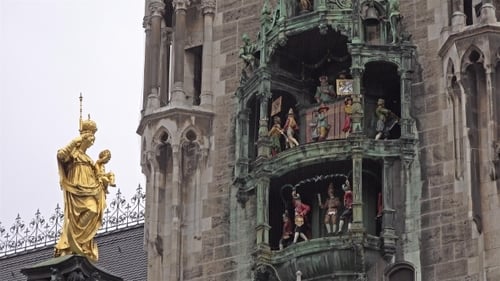 The Historic Glockenspiel at Marienplatz, Munich, Germany