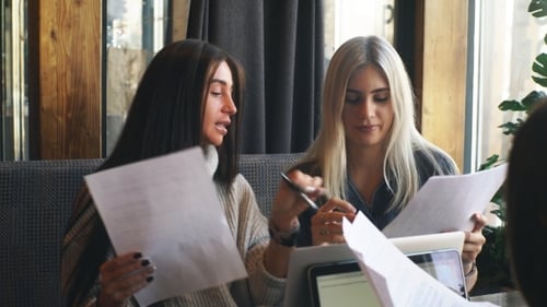 Teamwork in a Bright Modern Urban Office
