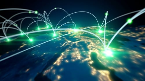Globales Geschäftskonzept für Verbindungen und Informationstransfer in der Welt