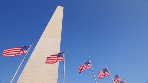 Washington Monument in the Background of a Clear Blue Sky