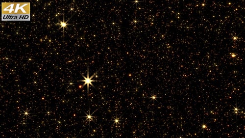 Animated Golden Glitter Stars Overlay Background Loop