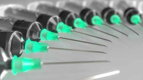 Seamless 3D Animation of Medical Syringes with Green Tips