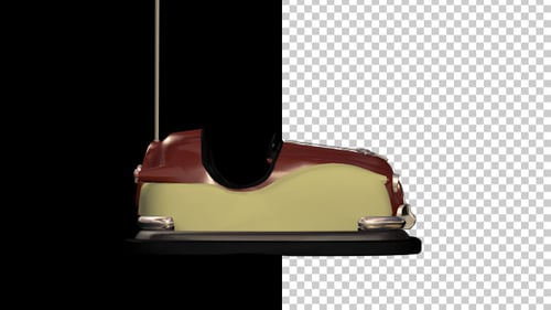 Animated Retro 3D Bumper Car Element with Alpha Channel