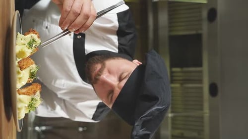 Chef Plates Chicken and Potatoes with Precision