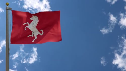 Kent City Flag (Uk) On Flagpole