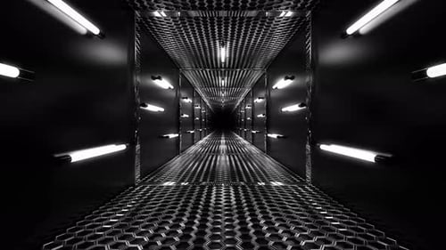 Black White Tunnel Background 4K