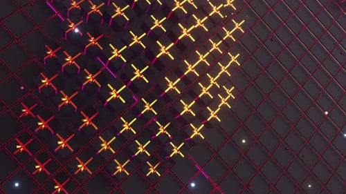 Animated Glowing Gift Boxes Grid Loop Background