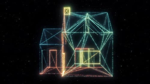 Minimal House Icon Hud Hologram 4k