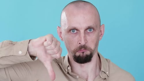 Sim Não Gosta Antipatia Homem Polegar Para Cima Para Baixo Gif Loop