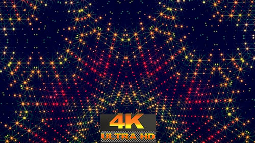 Animated Glowing Star Kaleidoscope Pattern Background