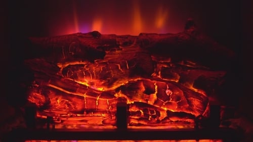 Burning Flame at Fireplace