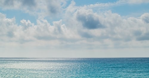 Sea, Seascape, Ocean, Nature Background, Idyllic Seascape Sea Water Surface, Cloud Motion