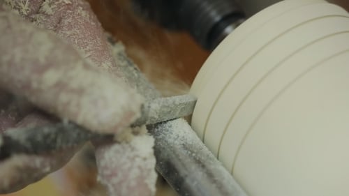 Crafting Wood on Lathe with Hand Tools