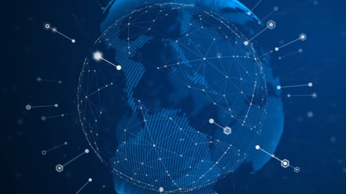 Hintergrund der Verbindungslinien der digitalen Welt