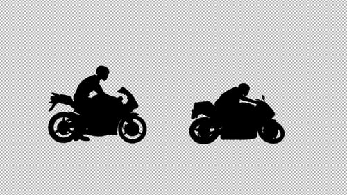 Animated Motorcycle Rider Silhouette for Sports and Transportation Projects