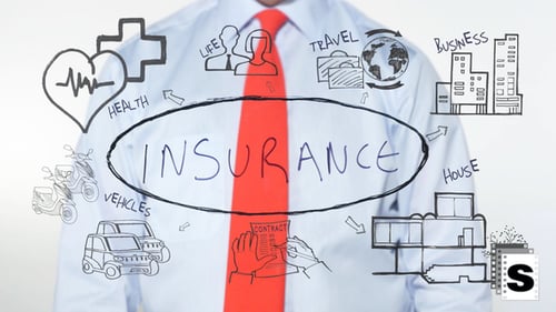 Insurance Concepts Drawn on Glass