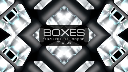 Abstract Geometric Glowing Box Pattern Loop