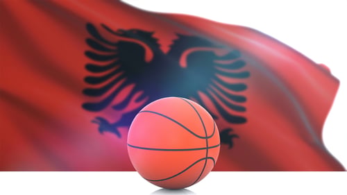 Basket avec drapeau de l'Albanie