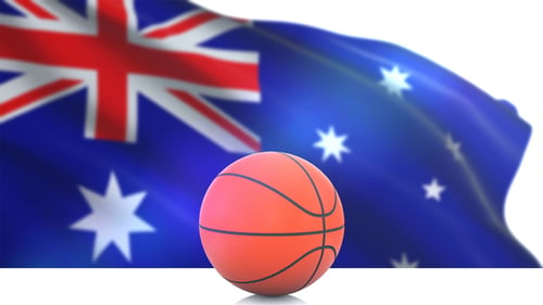 Basketball with Australia Flag