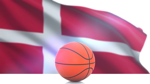 Basketball with Denmark Flag