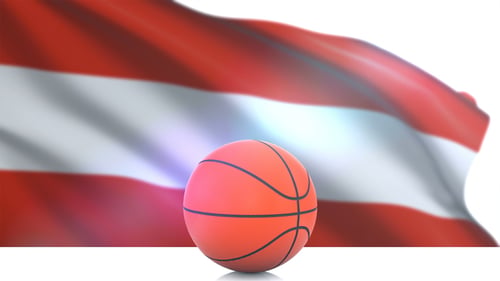 Basketball with Austria Flag