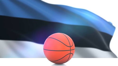 Basketball with Estonia Flag
