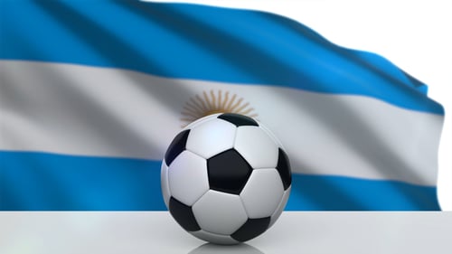 Soccer Ball with Argentina Flag