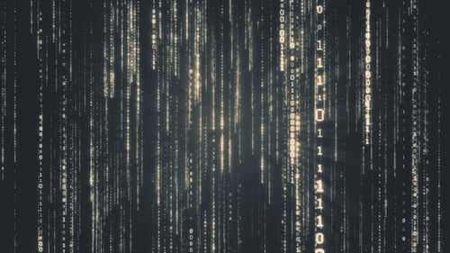Falling Binary Code Digital Data Stream Technology Background