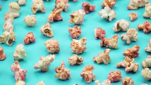Popcorn on Blue Background