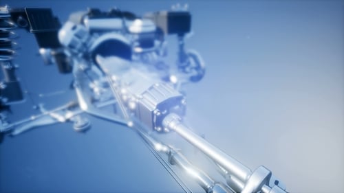 Motor de automóvil detallado y otras partes