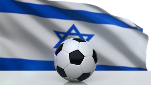 Ballon de foot avec drapeau d'Israël