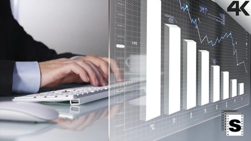 Futuristic Holographic Business Data Interface Animation